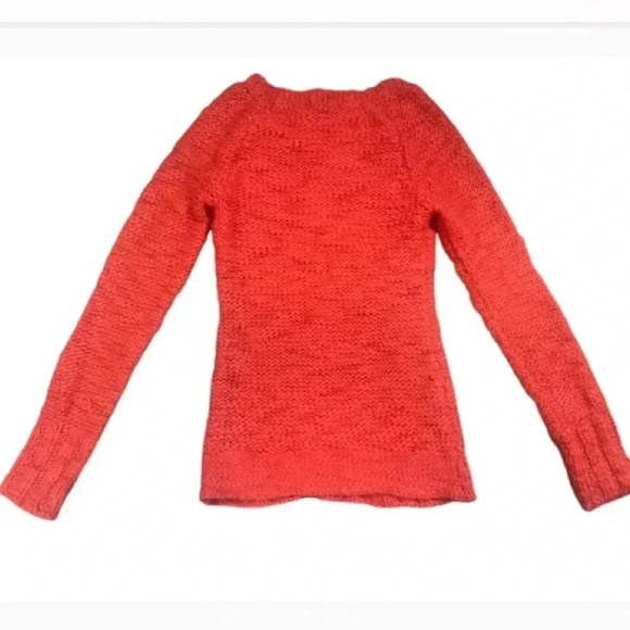 GAP SWEATER ORANGE CABLE KNIT CREW NECK LONG SLEEVE SOFT COZY  SIZE SMALL - Picture 3 of 9